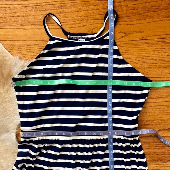 Navy and White Maxi Dress - Picture 3 of 5